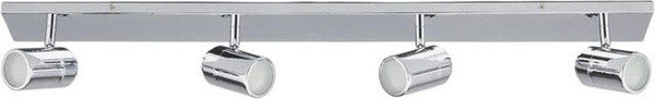 Lindby Deckenlampe Dejan Badezimmerleuchte aus Metall in Chrom, 4-flammig, GU10, spritzwassergeschützt IP44