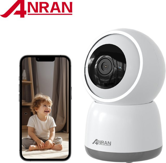 ANRAN 5MP WLAN-Sicherheitskamera mit 2K Auflösung, Dual-Band 2,4G/5G Wi-Fi, PIR Humanoid-Erkennung, automatischer Verfolgung und Farbnachtsicht in Weiß - Bild 1