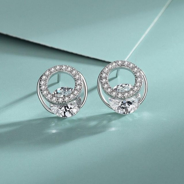 Ohrringe 925 Silber, Diamant, Zirkonia, Damen - Bild 1