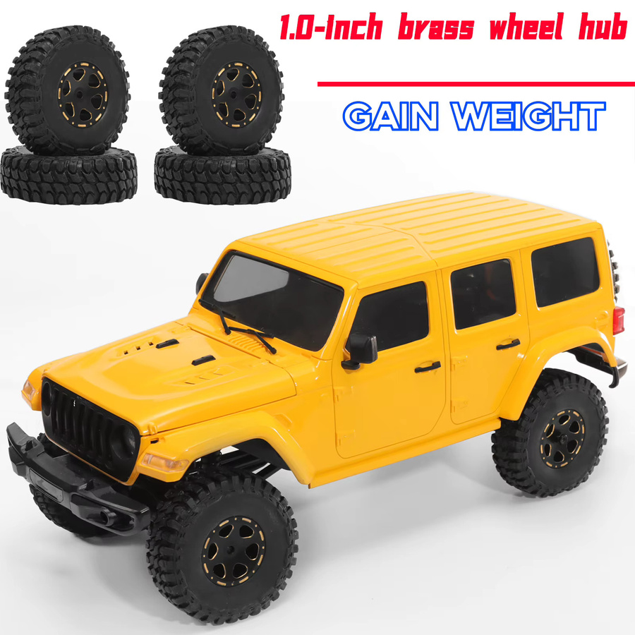 Axial 4er-Set Messing-Beadlock-Radnaben-Felgen-Reifen-Set, Metall, Zubehör - Bild 2