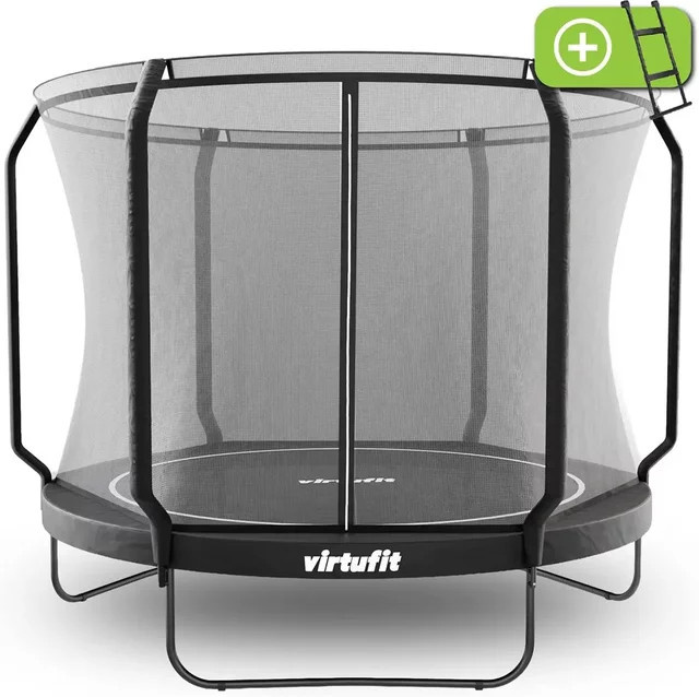 VirtuFit Premium Fitness-Trampolin mit Sicherheitsnetz in Schwarz - Bild 1