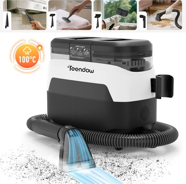 Teendow 3-in-1 Polster- und Teppichreiniger mit Dampffunktion und 12000Pa Saugkraft, Weiß - Bild 1