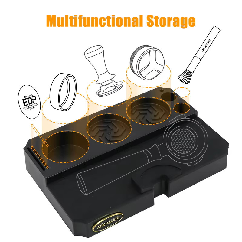 CafeGaGa Kaffee Tamper Station Matte für Espresso Siebträger 51mm 54mm 58mm, rechteckig, Schwarz oder Weiß - Bild 2