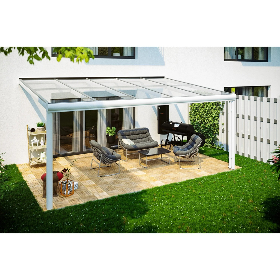 SKANHOLZ Terrassenüberdachung Modena aus Aluminium mit Verbund-Sicherheits-Glas (VSG) in Weiß, B: 541 cm, T: 357 cm - Bild 3