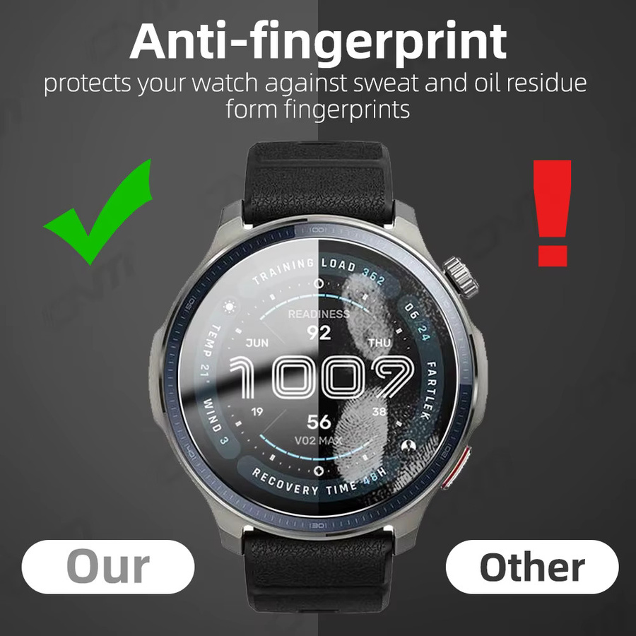 ONM Displayschutzfolie aus 9H gehärtetem Glas für Amazfit Balance 2, transparent, HD-klar und kratzfest - Bild 4