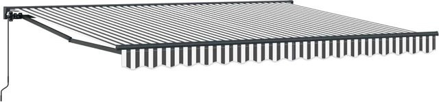 vidaXL Einziehbare Markise aus Polyester und Metall in Anthrazit und Weiß, B: 400 cm, T: 300 cm, H: 165 cm - Bild 1