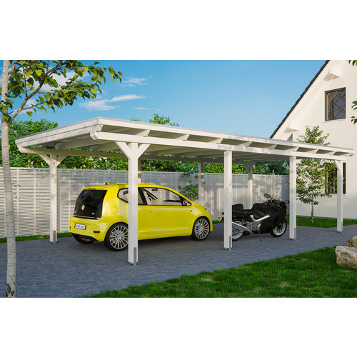 Skan Holz Carport Emsland Weiß B/T: 404 x 846 cm - Bild 4