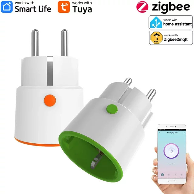 Tuya ZigBee 3.0 Smart Home Steckdose mit Power Monitor und Timer, 16A, 3680W, kompatibel mit HomeKit, Alexa und Google Assistant, in Weiß oder Orange - Bild 1