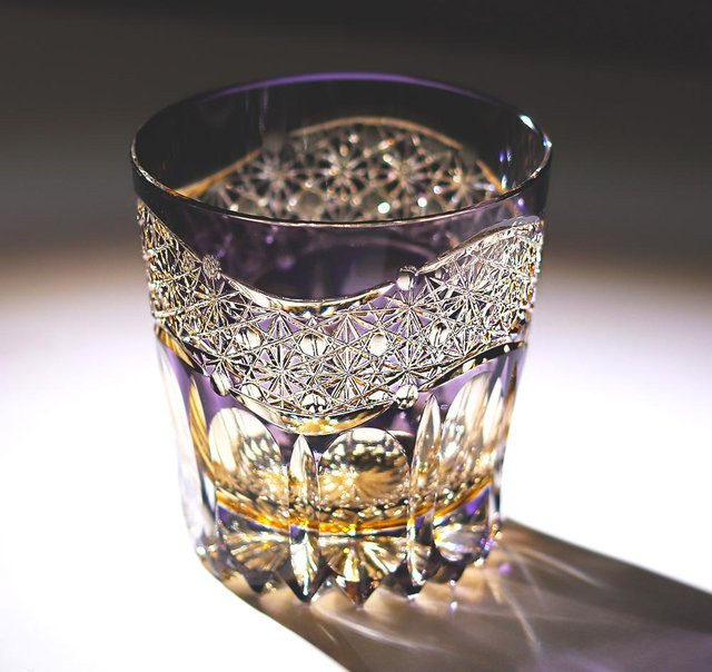 Edo Kiriko Old Fashioned Whiskey-Tumbler aus handgeschliffenem Bleikristallglas, transparent, 320 ml - Bild 1