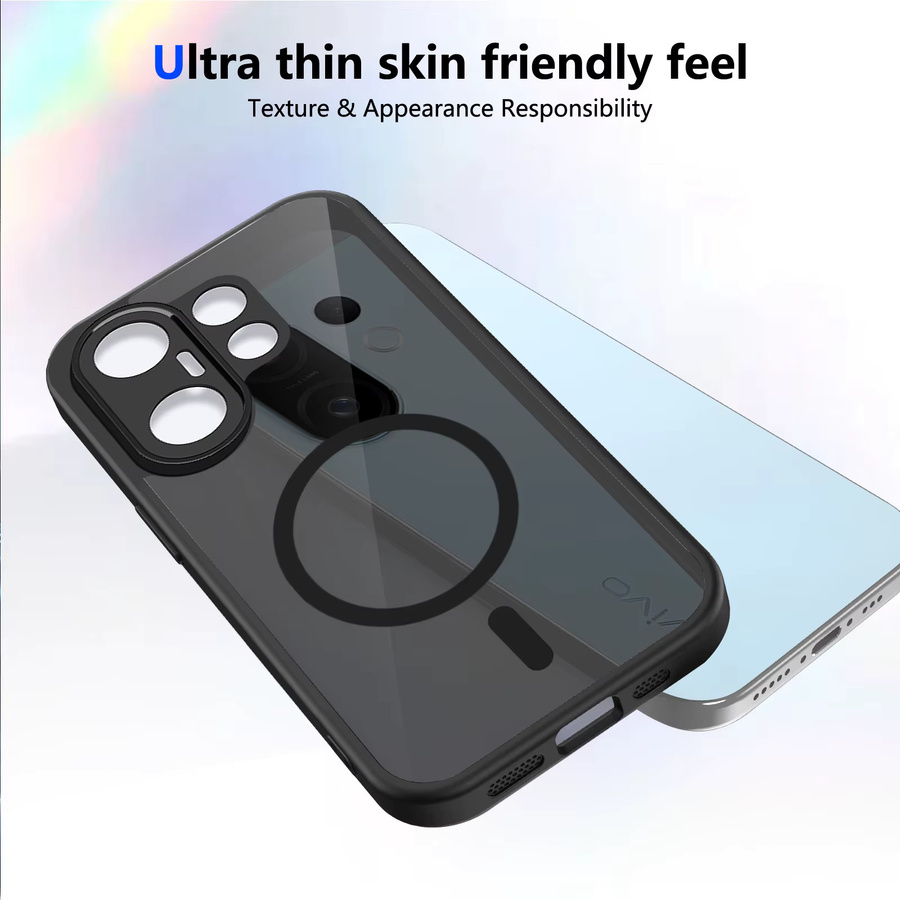 Vivo X200 FE Silikon-Handyhülle mit MagSafe, stoßfeste transparente Airbag-Schutzhülle mit harter Rückseite - Bild 2