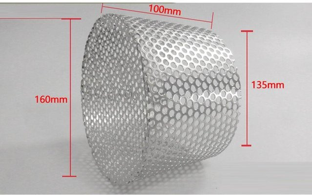 DYSkunbao Interpoliertes Filtersieb aus Edelstahl 304 für weißes PVC-Rohr, Silber/Weiß, Durchmesser: 16 cm - Bild 1