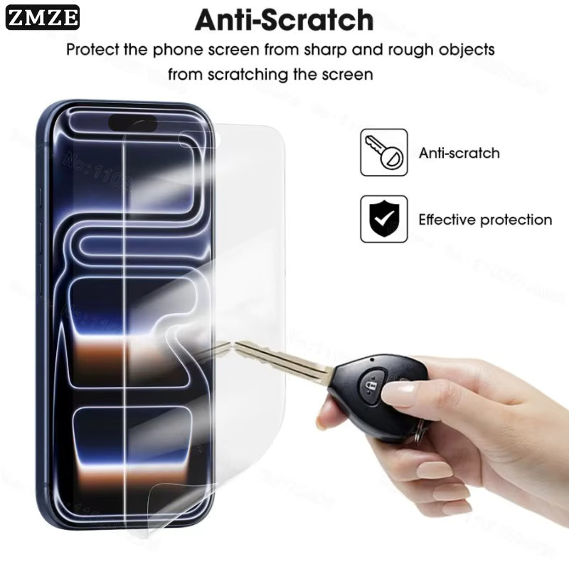 5 Stück Hydrogel-Displayschutz Folie für Apple iPhone 17 16 15 14 13 12 11 Pro Max Plus Mini in Transparent - Bild 2
