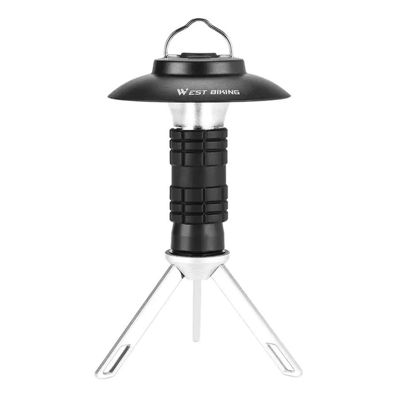 WEST BIKING 3-in-1 Multifunktionale Outdoor-LED-Taschenlampe mit USB-Ladefunktion und Haken, Schwarz - Bild 7