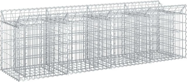 vidaXL Gabionen Hochbeet aus verzinktem Stahl in Silber, B: 200 cm, T: 50 cm, H: 60 cm - Bild 1