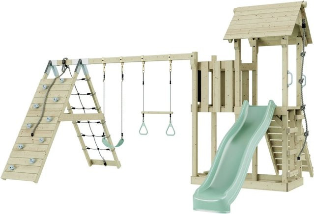 OutdoorToys Spielturm Roskilde mit Trapezstange in Mintgrün - Bild 1