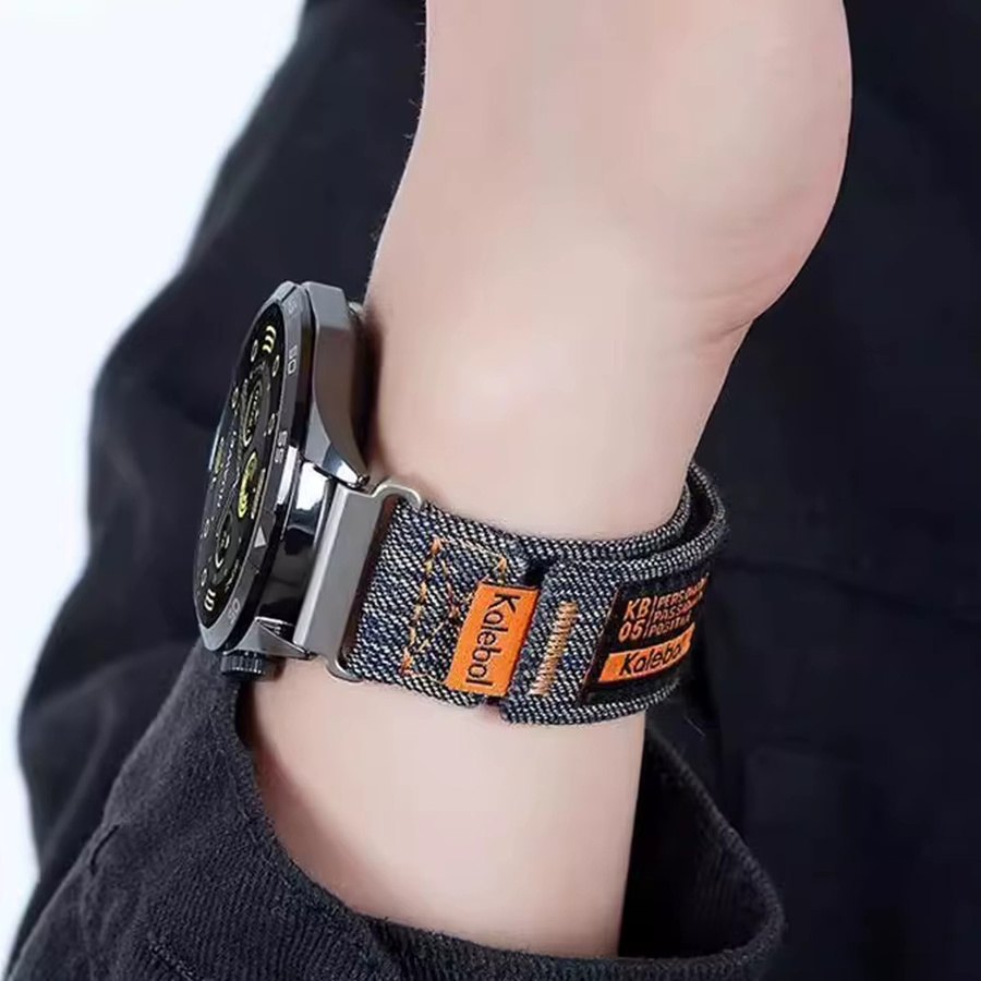 CAOWTAN Uhrenarmband Denim Canvas, Vintage Retro, Unisex - Bild 6