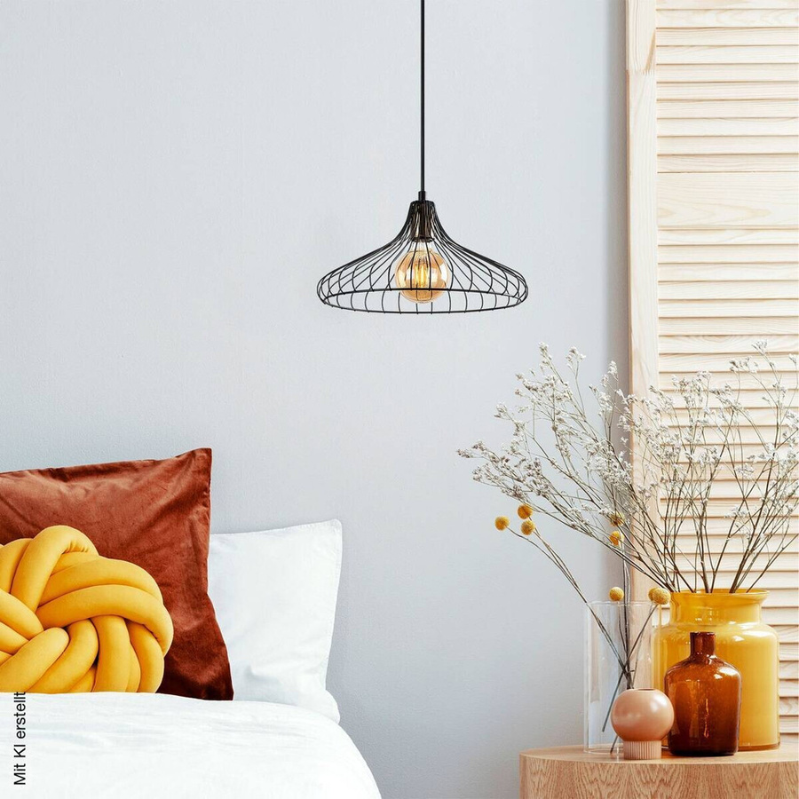 Opviq Pendelleuchte Depay-11250 in Schwarz aus Metall mit E27 Fassung, B/T/H: 36 x 36 x 120 cm - Bild 2