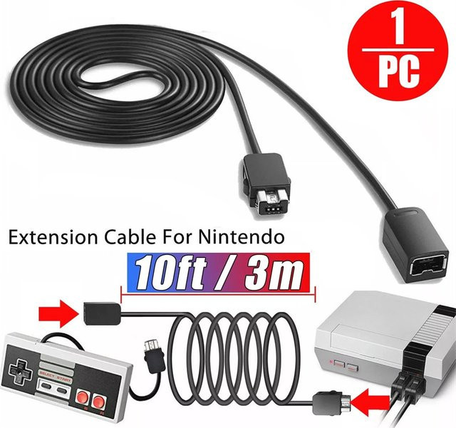 Nintendo Verlängerungskabel für SNES Classic Mini, NES und Wii Controller, Schwarz, 300 cm - Bild 1