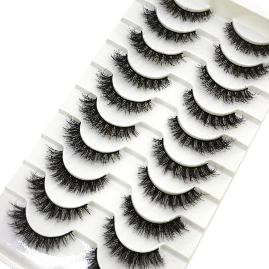 HBZGTLAD 3D Fake Lashes, 10 Paar, Black, Unisex - Bild 4