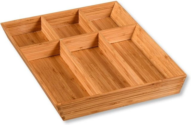 Kesper Besteckkasten aus Bambus in Braun mit Unterteilungen, B/H/L: 35 x 5 x 43 cm - Bild 1