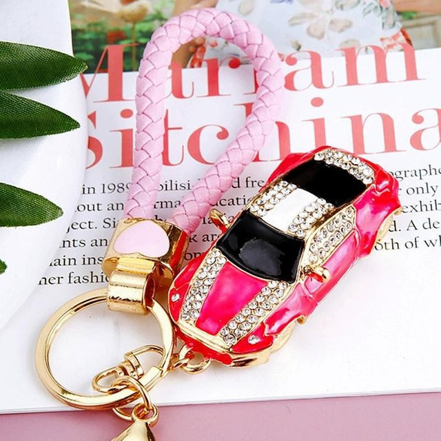Anhänger Kristall Auto Strass 3D, Metall, pink, Unisex - Bild 1