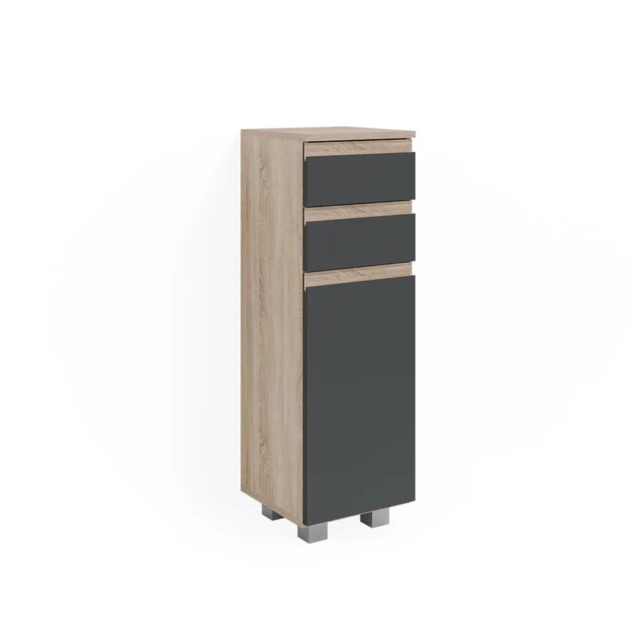 Vicco Midischrank Badschrank J-Shape in Anthrazit und Sonoma Eiche, B/T/H: 30 x 13,5 x 95 cm - Bild 3