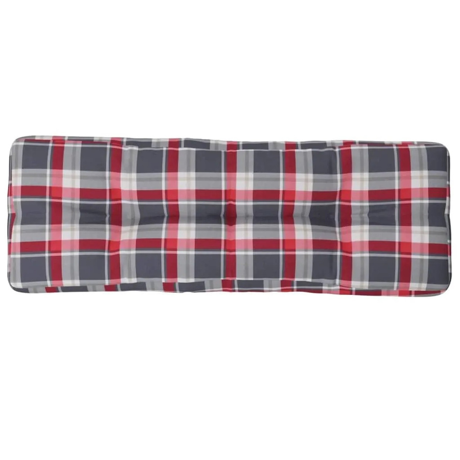 vidaXL Palettenkissen Rot Karomuster aus Polyester, B/T/H: 120 x 40 x 12 cm - Bild 2