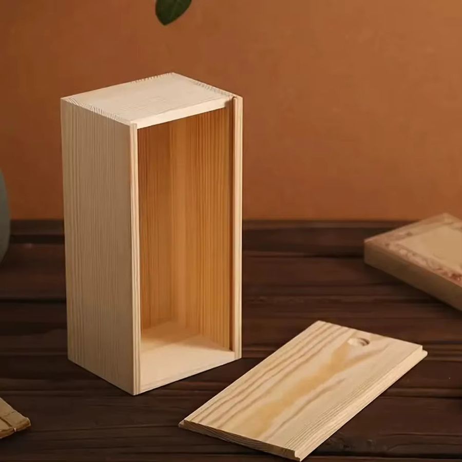 LEENKEA Kiefer Holz Aufbewahrungsbox mit ausziehbarer Schiebeabdeckung B/T/H: 14,5 x 7,5 x 4,5 cm - Bild 4