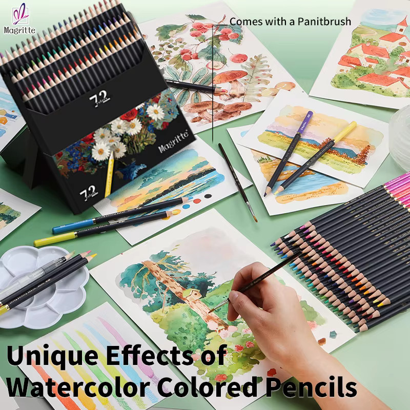 72-Farben-Aquarellstift-Set mit Pinsel, wasserlösliche Stifte in Multicolour zum Skizzieren und Schattieren für Erwachsene - Bild 2