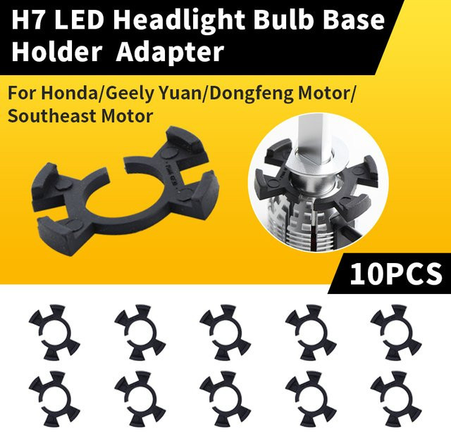 APMATAUTO 10er Set H7 LED Scheinwerfer Adapter Halterung in Schwarz für Honda Prelude CR-V Odyssey Acura RSX und Geely - Bild 1