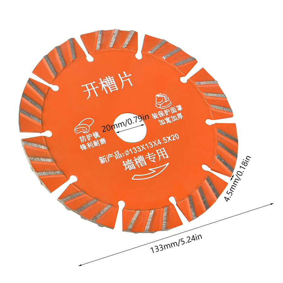WALFRONT Diamant-Kreissägeblatt für Beton und Keramik, Durchmesser: 133 mm, Orange - Bild 3
