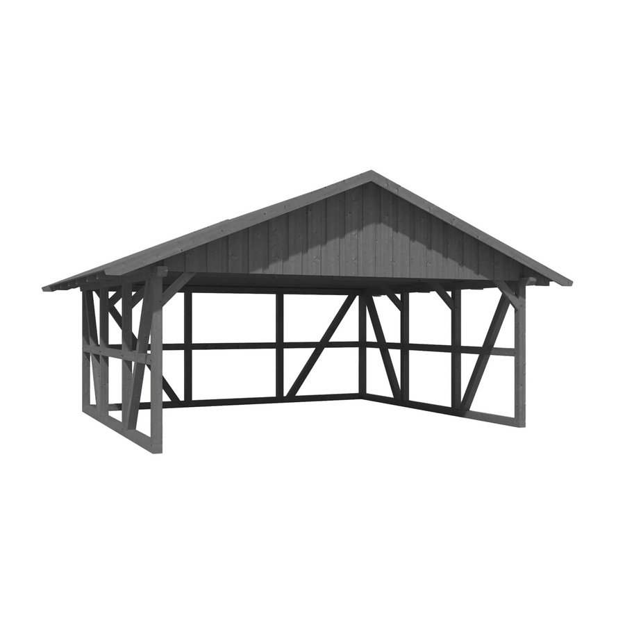 Skan Holz Carport Schwarzwald aus Fichtenholz mit Dachschalung und Rückwand in Grau, B: 684 cm, T: 600 cm - Bild 2