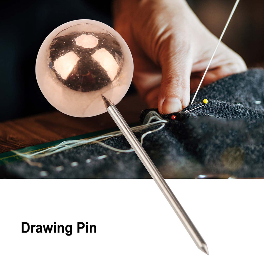 KaiSai 200 Stück Runde Kunststoff Reißzwecken mit Edelstahlstift in Gold und Weiß für DIY-Projekte - Bild 2