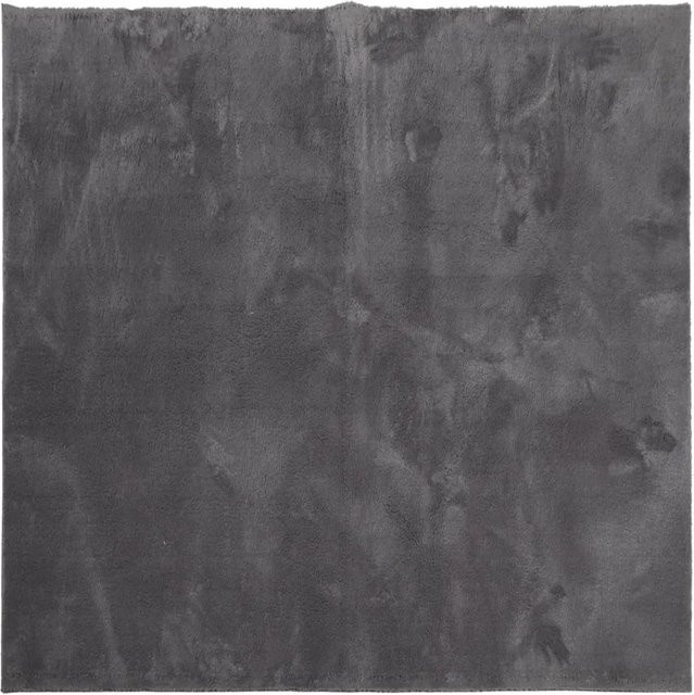 vidaXL Teppich Huarte Kurzflor in Anthrazit, modern und quadratisch, B/T: 240 x 240 cm, waschbar und rutschfest - Bild 1