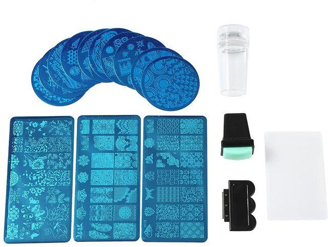 TOMTOP Nail Art Stamping Set, Blue, Unisex - Bild 1