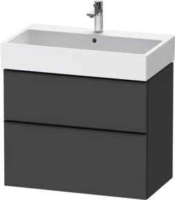 Duravit Waschtischunterschrank D-Neo Wandmontage in Weiß und Grau Matt mit 1 Tür und 1 Auszug, B/T/H: 78,4 x 44,2 x 62,5 cm - Bild 1