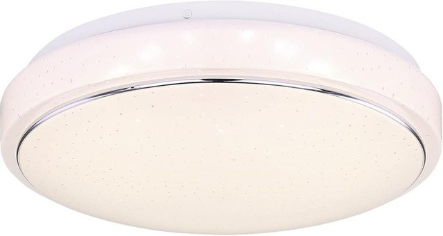 Globo LED-Deckenleuchte Kalle in Weiß und Chrom, rund, H: 8 cm, D: 29 cm - Bild 1