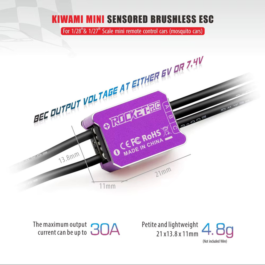 SURPASS HOBBY ROCKET-RC KIWAMI MINI 30A Bürstenloser ESC Geschwindigkeitsregler, Zubehör - Bild 3