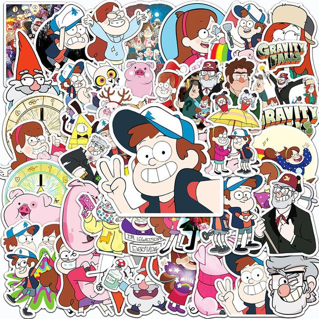Disney Gravity Falls Cartoon Aufkleber Set in Multicolour für Laptop, Notebook und Skateboard - Bild 1