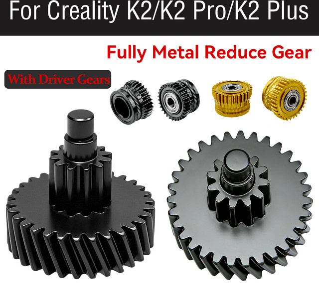 Creality Vollmetall-Filament-Reduziergetriebe-Kit für K2 K2 Pro K2 Plus 3D-Drucker-Extruder in Schwarz - Bild 1