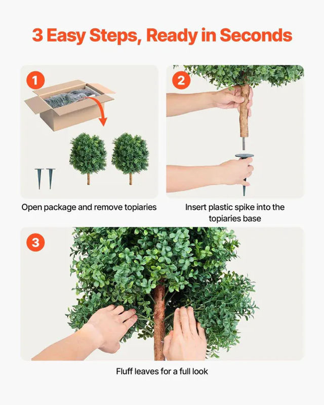 2er-Set Künstliche Buchsbaum-Formschnittbäume von Buying Solutions, MB in Grün mit Erdspieß, Topfpflanzen für die Dekoration, Höhe: 68,6 cm, Breite: 40 cm, Tiefe: 40 cm - Bild 5