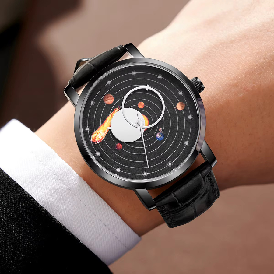 LIGE Digitaluhr, Quarz, Edelstahl, Schwarz, Herren - Bild 1