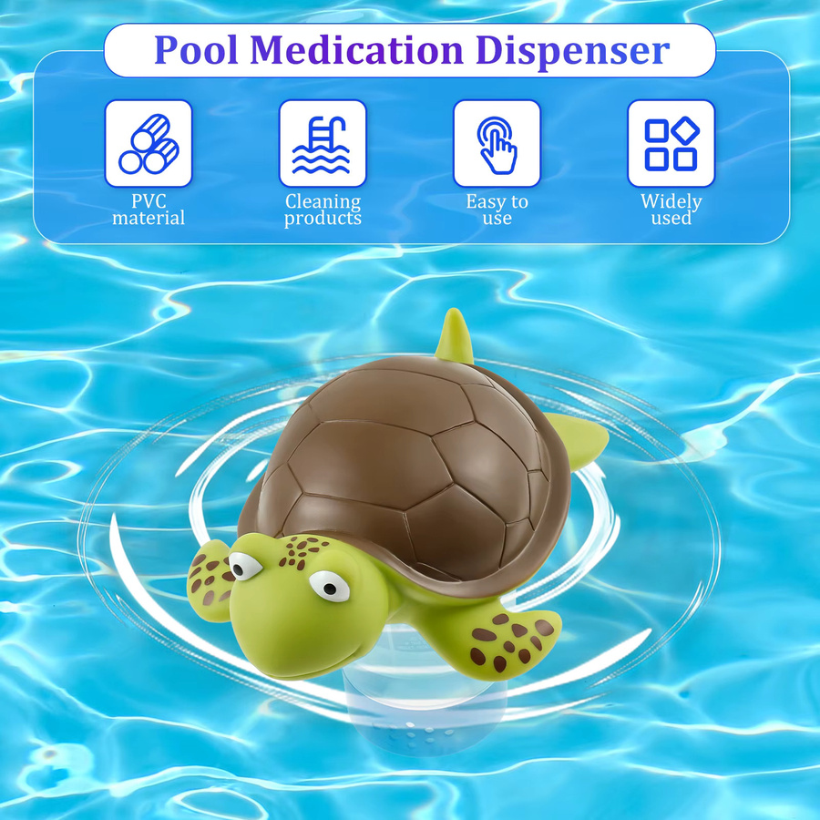 Willstar Pool-Chlor-Schwimmer Schildkröten-Chlorinator aus Kunststoff in Grün und Multicolour mit verstellbarer Dosierung zur Pool-Reinigung - Bild 2