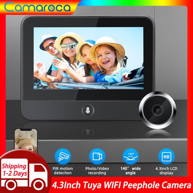 Camaroca Smart Leben Tuya WiFi Türklingel mit 1080P Kamera, 5000mAh Akku und Radar PIR Bewegungsmelder in Schwarz - Bild 1