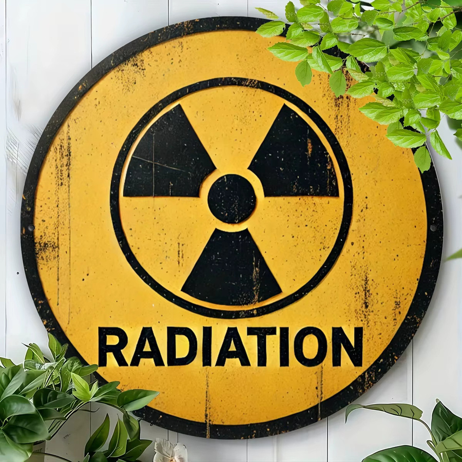 Rundes Aluminium-Wandschild Radiation von EAS in Gelb, Durchmesser: 20,3 cm - Bild 4