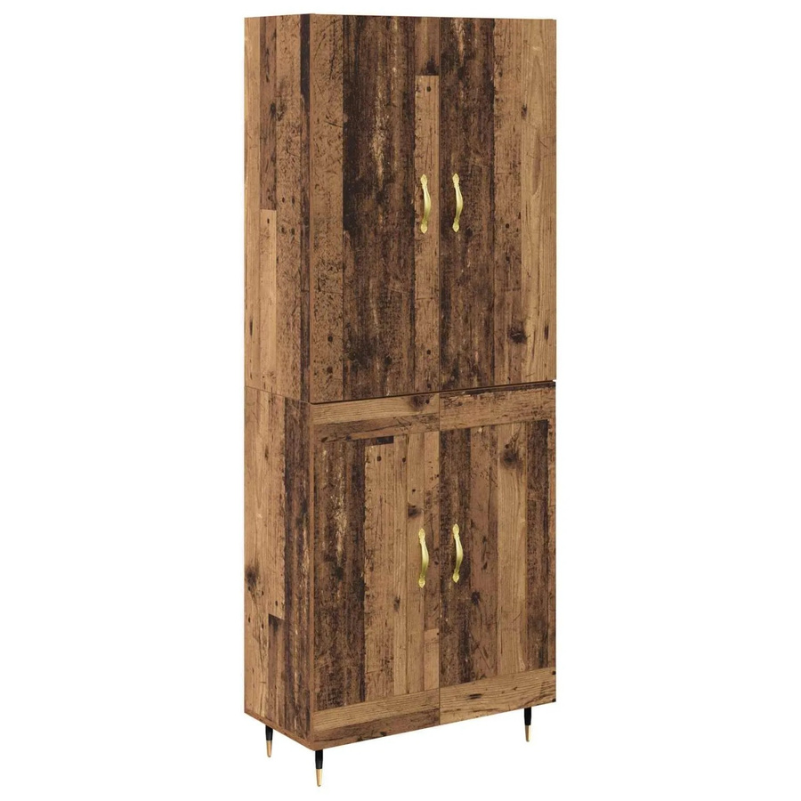 vidaXL Highboard Wandmontiert Altholz Braun B/T/H: 69,5 x 34 x 180 cm - Bild 2