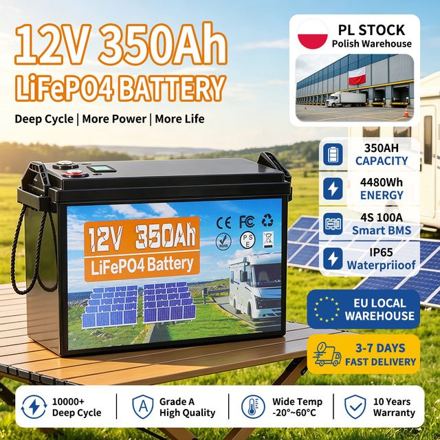Likctt Lithium-Batterie 350Ah mit integriertem 4S 100A BMS, Black, für Wohnmobile, Marine, Solar und Off-Grid-Anwendungen - Bild 1