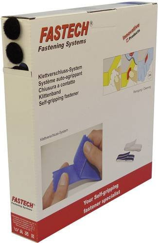 FASTECH Klettpunkte zum Aufkleben Hotmelt Flauschteil Schwarz, Breite: 25 mm, Länge: 25 m - Bild 1