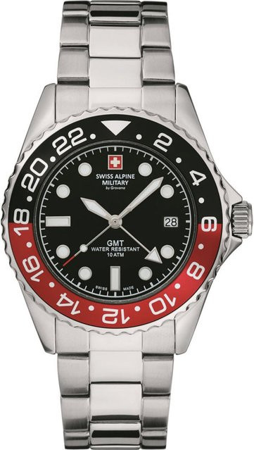 Swiss Alpine Armbanduhr, Quarz, Edelstahl, Schwarz, 42 mm, Herren - Bild 1