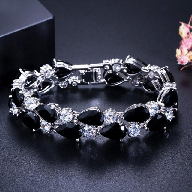 RX-Panjia Charm Armband, 925 Silber, Zirkonia, Schwarz, Damen - Bild 1